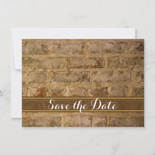 Save The Date Faire part de mariage chic industriel en briques S (Devant)