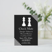 Save The Date Faire part de mariage de pièces d'échecs pour anno (Debout devant)