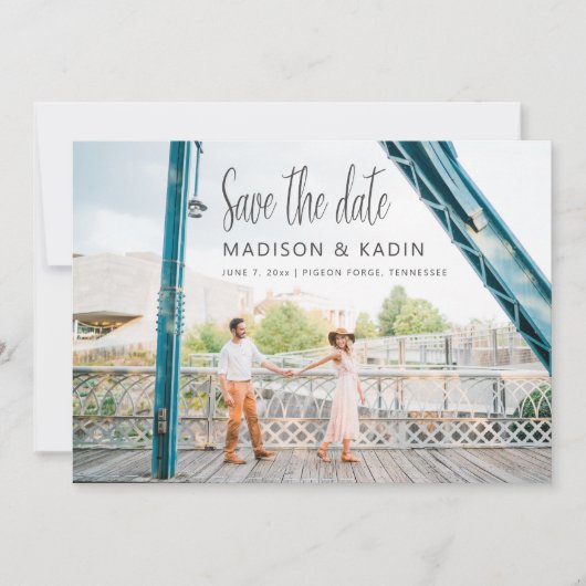 Save The Date Faire part de mariage Eucalyptus Blanc (Devant)