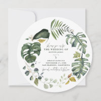 Faire part de mariage floral aquarelle mandarine