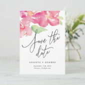 Save The Date Faire part de mariage floral aquarelle tropical (Debout devant)