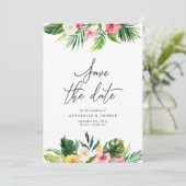 Save The Date Faire part de mariage floral aquarelle tropical (Debout devant)