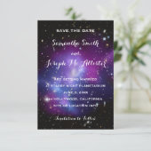 Save The Date Faire part de mariage Galaxie Violette Céleste (Debout devant)