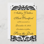 Save The Date Faire part de mariage jaune damasquiné pour annonc (Dos)