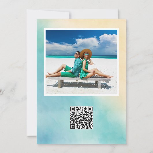 Save The Date Faire part de mariage moderne à l'aquarelle sur la (Dos)