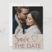 Save The Date Faire part de mariage moderne beige et marron avec (Devant)