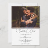 Save The Date Faire part de mariage moderne blanc avec photo (Devant)