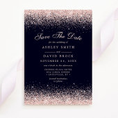 Save The Date Faire part de mariage Navy et or rose Confetti