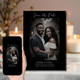 Save The Date Faire part de mariage photo à la date enregistrée