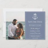 Save The Date Faire part de mariage photo à monogramme nautique  (Devant)