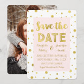 Save The Date Faire part de mariage photo Confetti Blush Gold (Devant / Derrière)