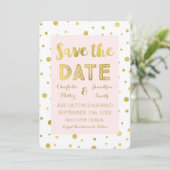 Save The Date Faire part de mariage photo Confetti Blush Gold (Debout devant)
