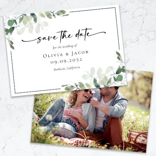 Save The Date Faire part de mariage photo eucalyptus
