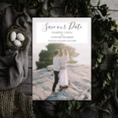 Save The Date Faire part de mariage photo moderne | Blanc