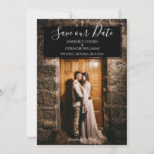 Save The Date Faire part de mariage photo moderne | Noir (Devant)