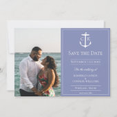 Save The Date Faire part de mariage photo monogramme nautique Pe (Devant)