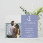 Save The Date Faire part de mariage photo monogramme nautique Pe (Debout devant)