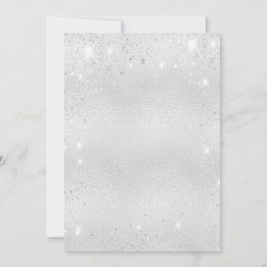 Save The Date Faire part de mariage photo pailleté argenté (Dos)
