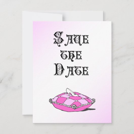 Save The Date Faire part de mariage Rose Pantoufle de Verre de C (Devant)