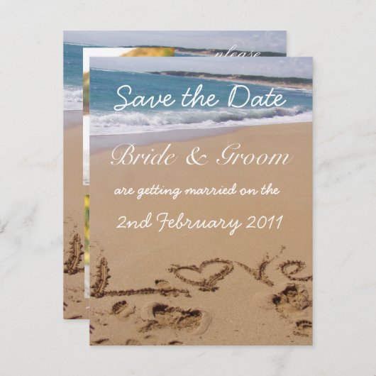 Save The Date Faire part de mariage 'Sauver la date' (Devant / Derrière)