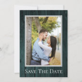 Save The Date Faire part de mariage simple et rustique sarcelle  (Devant)