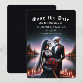 Save The Date Faire part de mariage squelette de la marine gothi (Devant / Derrière)