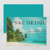 Save The Date Faire part de mariage sur la plage tropicale (Devant / Derrière)