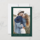 Save The Date Faire part de mariage vert émeraude avec photo (Devant)