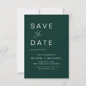 Save The Date Faire part de mariage vert émeraude avec photo (Dos)