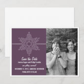 Save The Date Faire part de mise en attente Sweet Snowflake viol (Devant / Derrière)