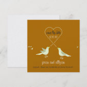 Save The Date Faire part de mise en garde avec des tourtereaux { (Devant / Derrière)