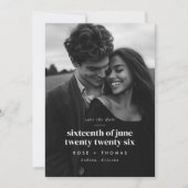 Save The Date Faire part de Photo Serif Script (Devant)