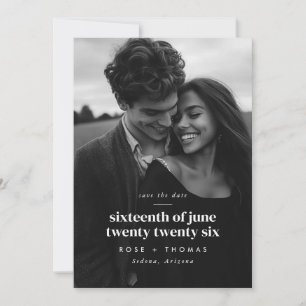 Save The Date Faire part de Photo Serif Script