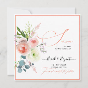 Save The Date Faire part de PixDezines Pivoines roses blush
