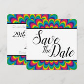 Save The Date Faire part de Psychedelic Tie Dye (Devant / Derrière)