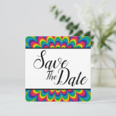 Save The Date Faire part de Psychedelic Tie Dye (Debout devant)