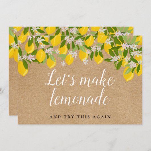 Save The Date Faire part de remariage rustique aux citrons Chang (Devant / Derrière)