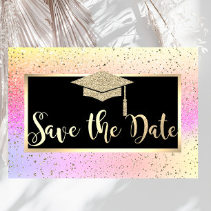 Save The Date Faire part de remise des diplômes ombré paillettes