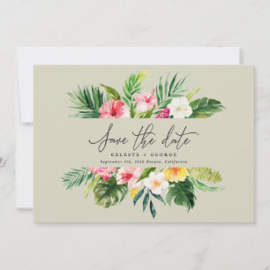 Save The Date Faire part de rendez-vous à l'aquarelle tropicale 