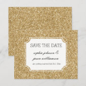 Save The Date Faire part de sauvegarde de paillettes dorées (Devant / Derrière)