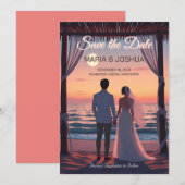 Save The Date Faire part de sauvegarde de style Studio Ghibli (Devant / Derrière)