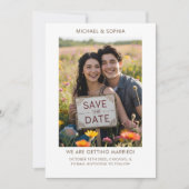 Save The Date Faire part de texte photo de date de sauvegarde dé (Devant)