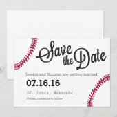 Save The Date Faire part de thème de baseball (Devant / Derrière)