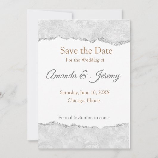 Save The Date Faire part élégant numérique (Devant)