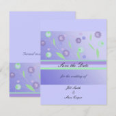 Save The Date Faire part floral violet élégant (Devant / Derrière)
