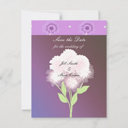 Save The Date Faire part floral violet élégant (Devant)