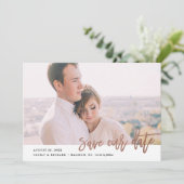 Save The Date Faire part moderne de calligraphie photo (Debout devant)