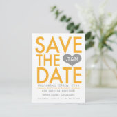 Save The Date Faire part moderne orange (Debout devant)