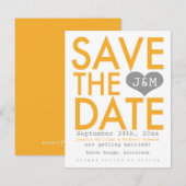 Save The Date Faire part moderne orange (Devant / Derrière)