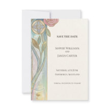 Faire part Pastel Tulipe Art Nouveau